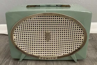 $79.99 • Buy Vntg 1955 Zenith Model Y513 Vacuum 5 Tube AM Radio S23660 Green Works!