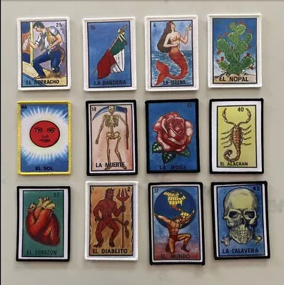 Set Of 12 Loteria Mexican Game Card Iron On Patches 3.5 X 2.5 Inches • $29.40