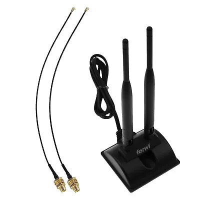 £18.19 • Buy PCI-e Extension Cable External 6dBi Dual WiFi Antenna Network Wireless LAN Stand