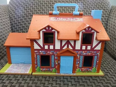 Vintage 1980 Fisher Price Little People Family Tudor House #952 W/ Doorbell • $35