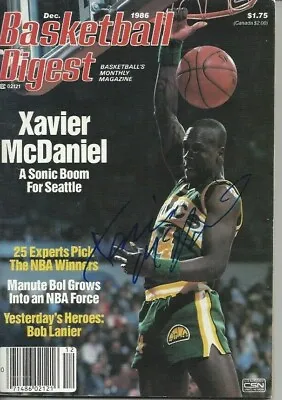 Xavier McDaniel Autographed Magazine Basketball Digest Sonics Free Shipping C673 • $29.99