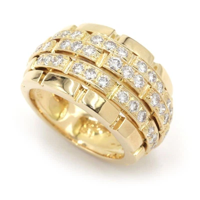 Cartier Oriane Au750 18K Yellow Gold Diamond Ring #51 US Size 5.75 13.8g W/Box • £5921.53
