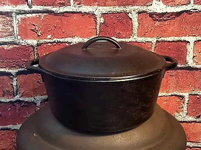 Lodge USA 8 DOL Dutch Oven 10.25 Diameter With Drip Lid Very Good Condition 5 Qt • $55