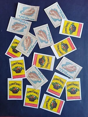 Big Lot Vintage Matchbox Advertising Labels Covers. THE FLOWER BASKET + Other • $18