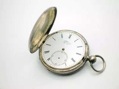 Antique Sterling Silver T.f. Cooper Hunter Case Pocket Watch 53 Mm Od-best Offer • $95