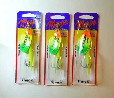 3-Mepps Flying C Treble Hook Inline Spinner's 7/8oz. Hot Chart. / Hot Firetiger • $14.99