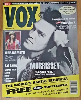 £5.99 • Buy VOX Magazine April 1993 (Morrissey/k D Lang/Aerosmith)