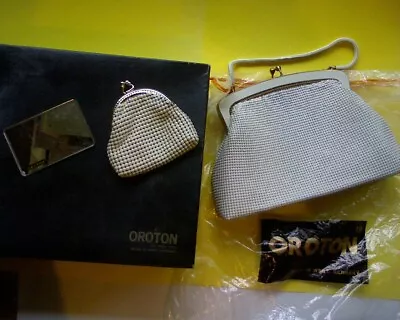 1969 VINTAGE Oroton Handbag Matching Purse Box Bag & Make Up Mirror • $45