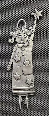 Signed Leandra Drumm Girl Catching A Star  Ornament Handmade Pewter- Preowned • $24