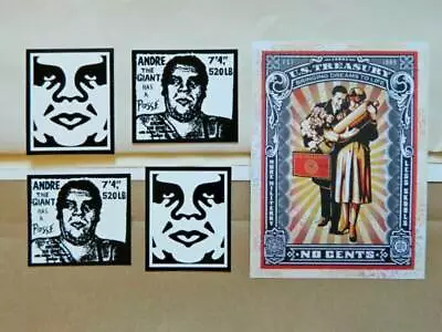 Shepard Fairey Obey US Treasury Postcard With Stickers • $39