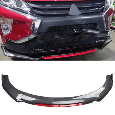 For Mitsubishi Outlander Carbon Fiber Style Front Bumper Lip Spoiler Body Kits • $82.99