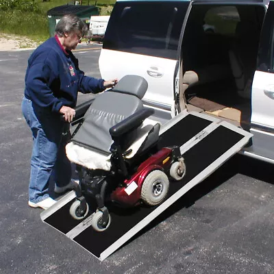 4ft Folding Aluminum Mobility Scooter Carrier Wheelchair Ramp  48  X 28  600lbs • $75.49