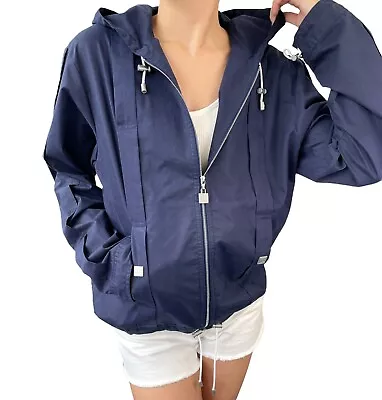 $711 • Buy CHANEL Sport Vintage 05P CC Mark Zipped Jacket #36 Hoodie Dark Blue Rank AB