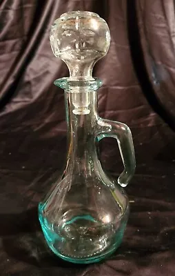 Vintage Mod Dep Green Tint Glass 375ml Carafe Made In Italy • $15