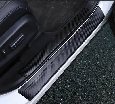 4X 5D Carbon Fiber Parts Accessories Vinyl Car Door Sill Scuff Sticker Protector • $22.99