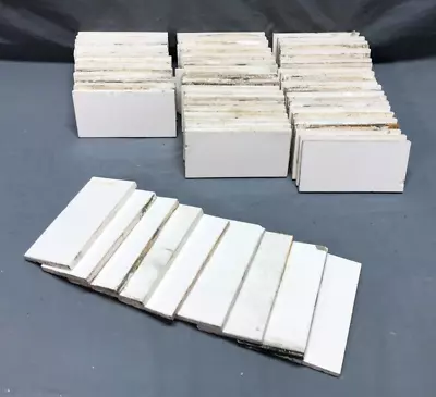 Antique Lot 70 Ceramic Thick Subway Backsplash Tile 3x6 White Old VTG 419-24B • $140