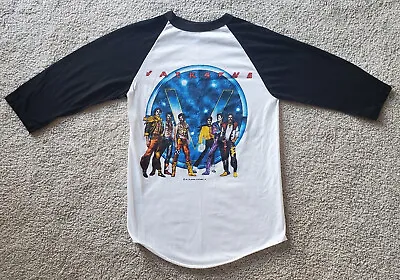  RARE Vtg Jackson 5 1984 Tour Concert Raglan T Shirt Michael Brothers Pop Band M • $129.50