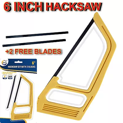 6'' 150mm Junior Hacksaw Frame Blade Cutting Metal +2 FREE Blades • £2.99