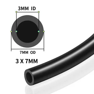 $12.99 • Buy 10 FOOT 3MM(1/8 ) Inch Silicone Air Vacuum Hose/Line/Pipe/Tube Black Universal