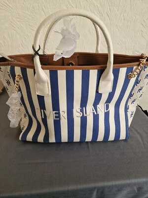 £25 • Buy River Island Striped Canvas Shopper/ Tote Bag New
