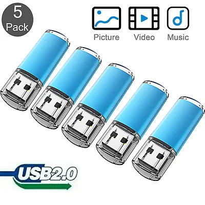 5Pack 1GB-64GB USB 2.0 Flash Drive Data Storage Thumb Pen Memory Stick Blue • $25.64