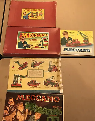 Vintage 1950's Meccano Outfit 1 And 4a And Manuals Plus 1970’s Meccano Joblot • £165