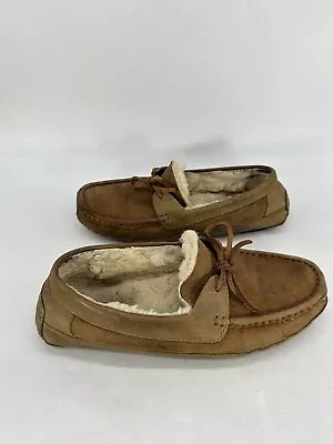 UGG Australia BYRON SUEDE Slippers Men’s Size 10 - 5102 CHESTNUT Sheepskin Lined • $11.99