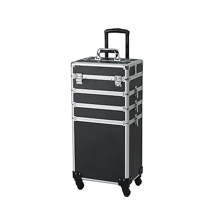 4 In 1 Portable Aluminum Rolling Makeup Case Salon Cosmetic Organizer Trolley • $69.69