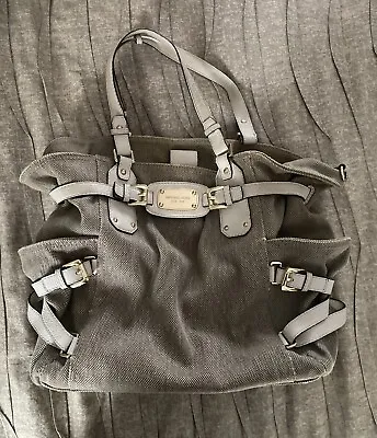 MICHAEL KORS Gansevoort Bag Large Taupe Canvas & Leather Shoulder Bag Tote • $68