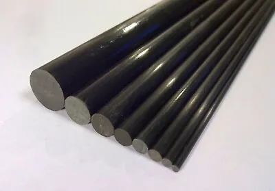 800mm Length Pultruded Carbon Fibre Rods Diameter: 123456810121516mm • £36.75