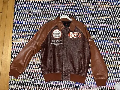 Jordan X Maison Chateau Leather Rouge Flight Jacket Brown Basalt Sz Small New • $185