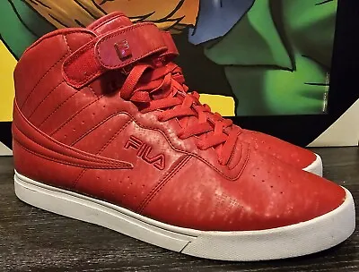 FILA Red Pixel Print High Top Sneakers Men's Size US 12 Model 1FM00818-611 • $39.99