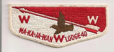 MA-KA-JA-WAN  LODGE 40 S1b  LIKE FIRST FLAP FF  ILLINOIS  OA • $17.58