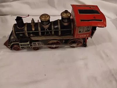 Vintage Battery Operated Puffing Out Real Smoke Lucky Locomotive Tin Train • $19.99