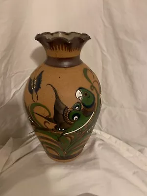 14  Vintage Tonola Hand Painted Mexican Vase Signed Tacat Mexico • $24.95