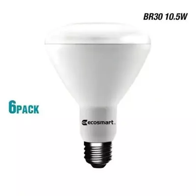 EcoSmart 65-Watt Equivalent BR30 Dimmable LED Light Bulb Bright White (6-Pack) • $21