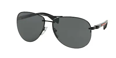 $279.95 • Buy NEW Genuine PRADA Sport Black Aviator Metal Sunglasses SPS 56M 1BO-1A1 PS 56MS