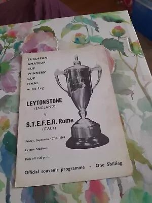 Leytonstone V STEFER (Rome) Amateur ECWC Final Programme 27th Sept 1968 • £2