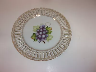 Vintage UCAGCO China Plate Open Lace Design With Grapes Made In Occupied Japan • $19.49