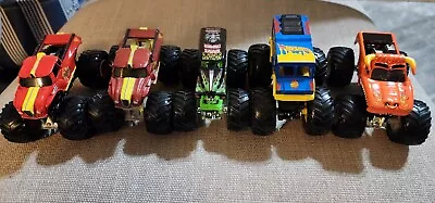 Lot Of 5 Diecast Monster Jam Trucks. Grave Digger And More... Preowned • $11