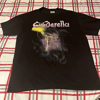 Vintage 1986 Cinderella Night Songs Concert Tour T-Shirt 80s Single Stitch Large • $80