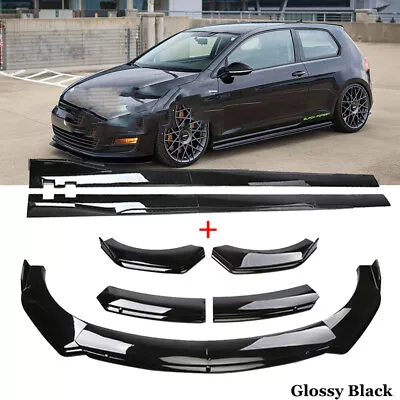 For VW Golf MK7 TSI TDI Side Skirts Front Bumper Lip Splitter Spoiler Body Kits • $125.59