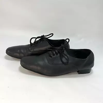 Very Fine Mens Leather Black Ballroom Dance Shoes Salsa Latin Tango Jazz 8.5 • $24.95