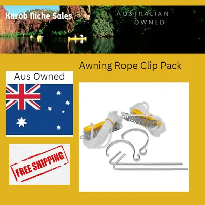 Caravan Awning Rope Tie Down Clip Pack Safety Kit Anti Wind Storm Secure • $44.89