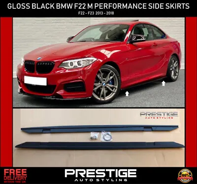 £99.89 • Buy For Bmw 2 Series F22 F23 Side Skirts Extension Blades Gloss Lip Black 13-19