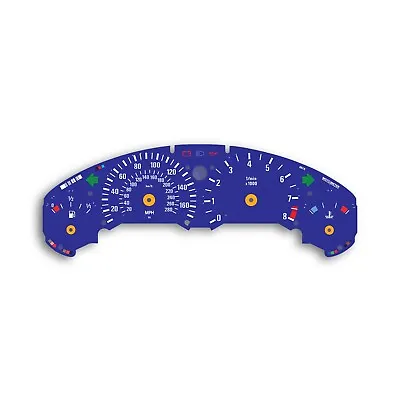 BMW E36 M3 Blue Dash Instrument Cluster Replacement Gauge Faces 160 Mph 280 Kmh • $89