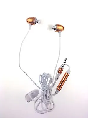 Gold In-Ear Bud Headphones With Handsfree Mic Remote For Apple Iphone 4/5/5s/6 • £3.19