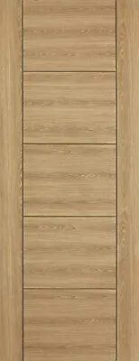 🔥 Oak Laminated Vancouver 5P Style Internal Solid Core Door FD30 44mm Delivery • £203