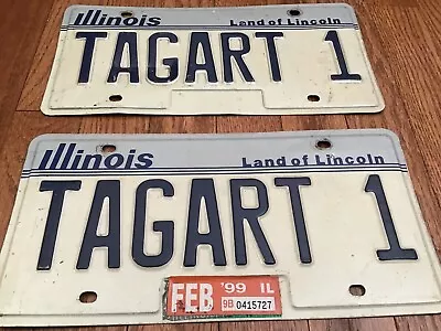 Land Of Lincoln 1999 License Plate Set Taggart 1 • £16.37