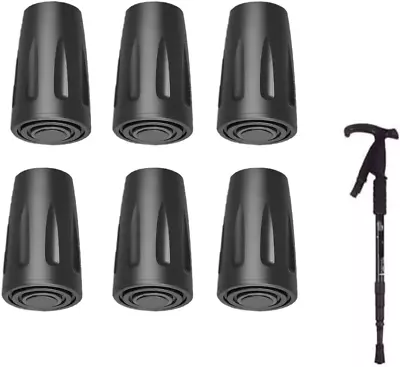 6 Pcs Walking Stick Rubber Ends Walking Stick Rubber Tips Walking Pole Rubber • £4.40